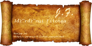 Járányi Filotea névjegykártya